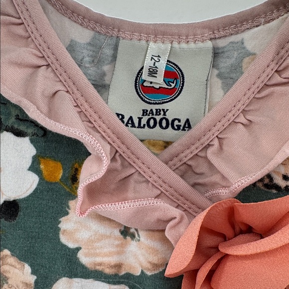 Baby Balooga ruffle Charming Floral Kids Romper flower accent 12-18 mo girly - Picture 5 of 9